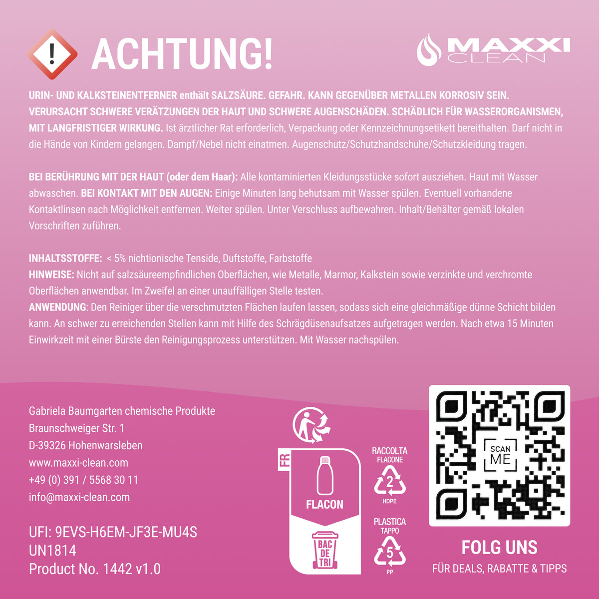 Urin- und Kalksteinentferner 750 ml 1x