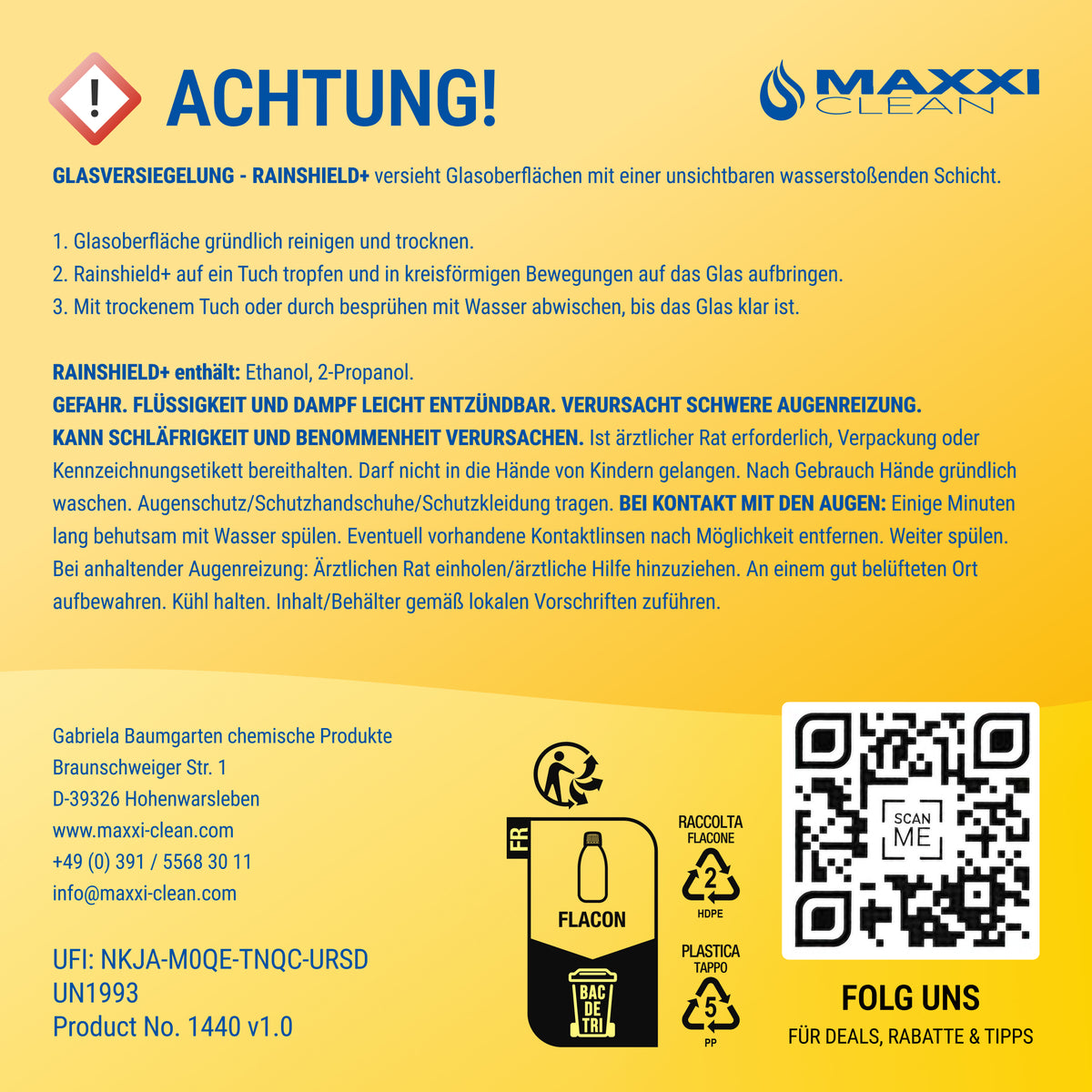 Glasversiegelung RAINSHIELD+ 500ml 1x