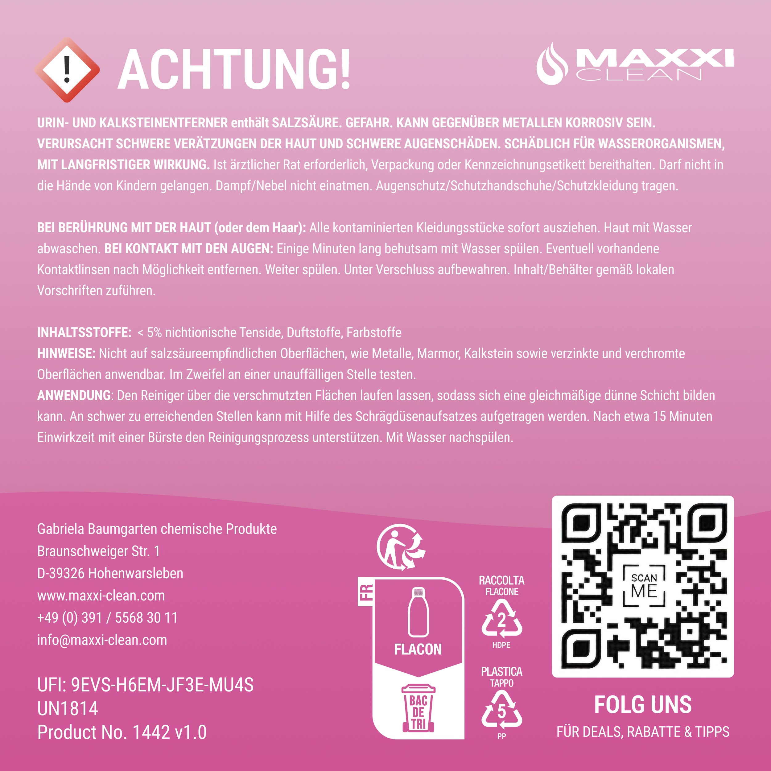 Urin- und Kalksteinentferner 750 ml 1x